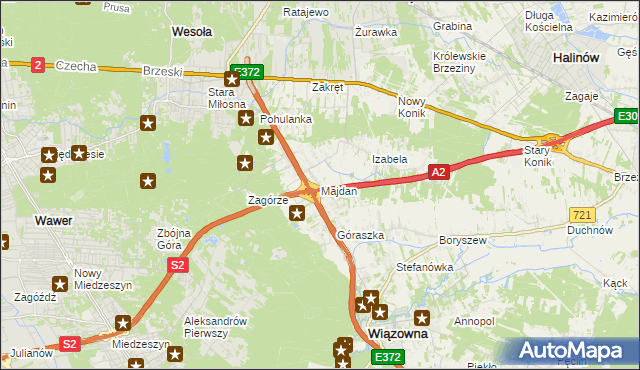 mapa Majdan gmina Wiązowna, Majdan gmina Wiązowna na mapie Targeo