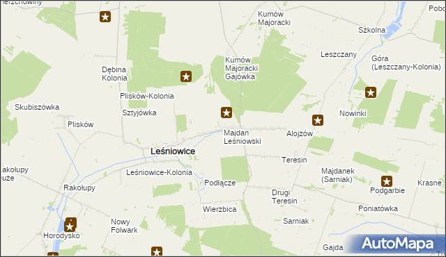 mapa Majdan Leśniowski, Majdan Leśniowski na mapie Targeo