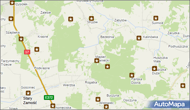 mapa Majdan Sitaniecki, Majdan Sitaniecki na mapie Targeo