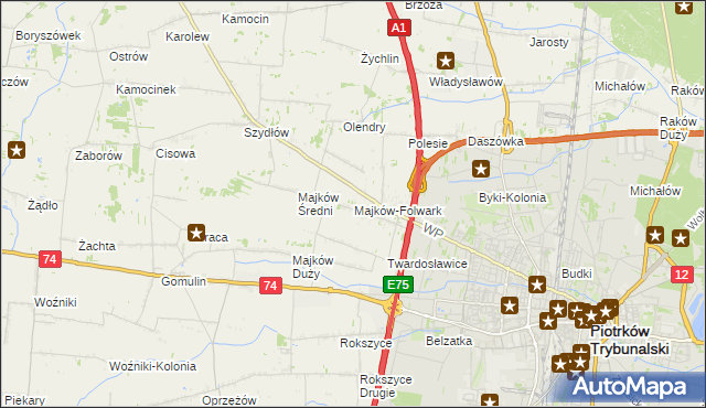 mapa Majków-Folwark, Majków-Folwark na mapie Targeo