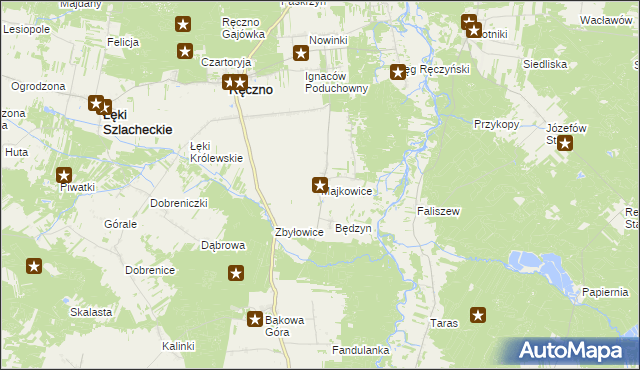 mapa Majkowice gmina Ręczno, Majkowice gmina Ręczno na mapie Targeo
