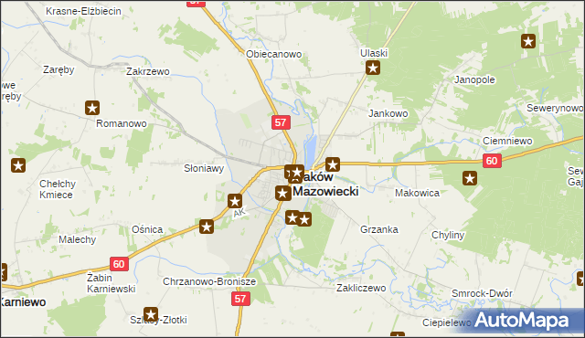 mapa Maków Mazowiecki, Maków Mazowiecki na mapie Targeo