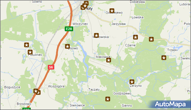 mapa Makowice gmina Płoty, Makowice gmina Płoty na mapie Targeo