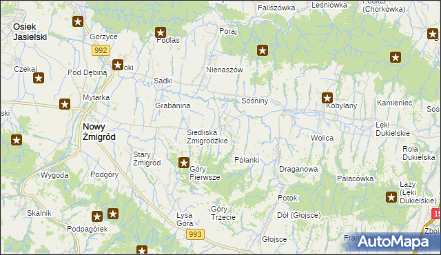 mapa Makowiska gmina Nowy Żmigród, Makowiska gmina Nowy Żmigród na mapie Targeo