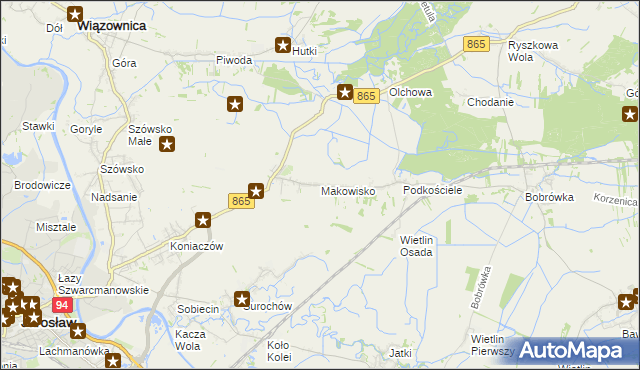 mapa Makowisko gmina Jarosław, Makowisko gmina Jarosław na mapie Targeo