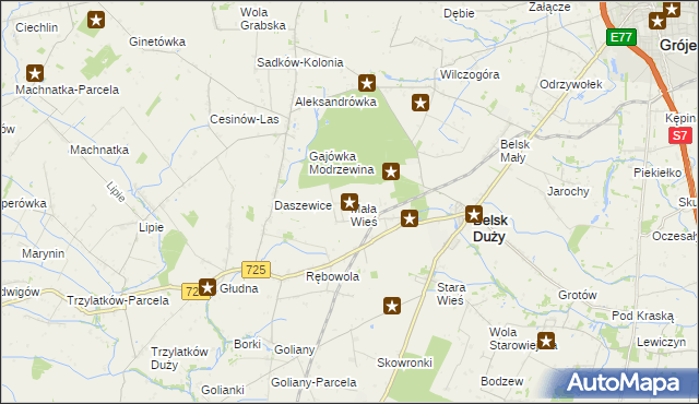 mapa Mała Wieś gmina Belsk Duży, Mała Wieś gmina Belsk Duży na mapie Targeo