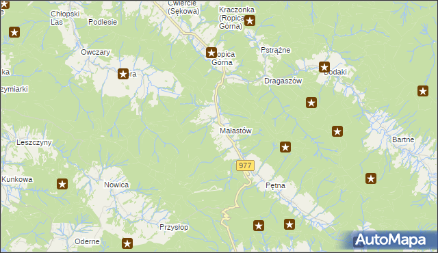 mapa Małastów, Małastów na mapie Targeo