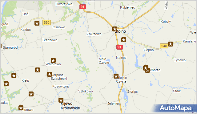 mapa Małe Czyste, Małe Czyste na mapie Targeo