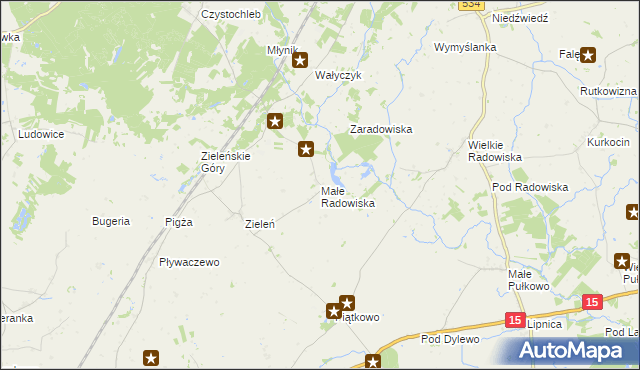 mapa Małe Radowiska, Małe Radowiska na mapie Targeo