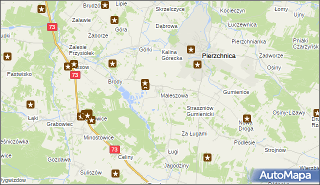 mapa Maleszowa, Maleszowa na mapie Targeo