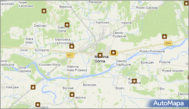 mapa Małkinia Górna, Małkinia Górna na mapie Targeo