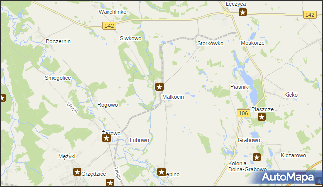 mapa Małkocin, Małkocin na mapie Targeo