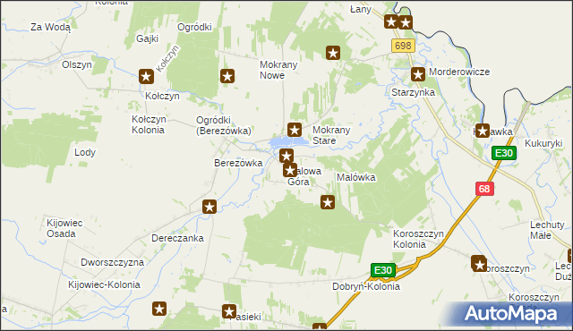 mapa Malowa Góra, Malowa Góra na mapie Targeo