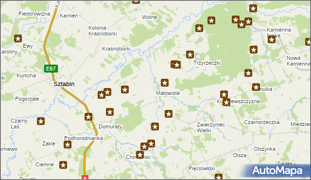 mapa Małowista, Małowista na mapie Targeo