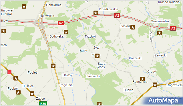 mapa Manie, Manie na mapie Targeo