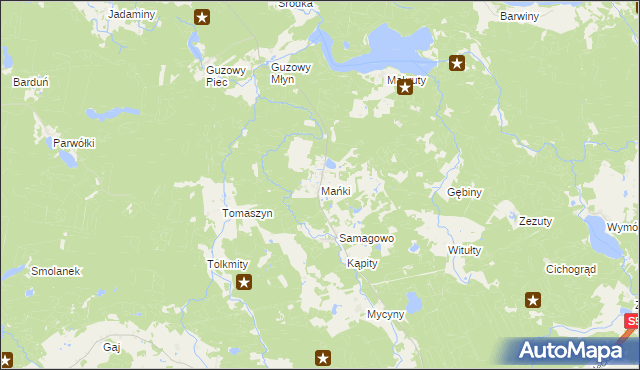 mapa Mańki, Mańki na mapie Targeo