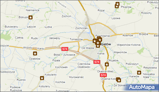 mapa Marcinkowice gmina Opatów, Marcinkowice gmina Opatów na mapie Targeo