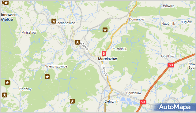 mapa Marciszów, Marciszów na mapie Targeo