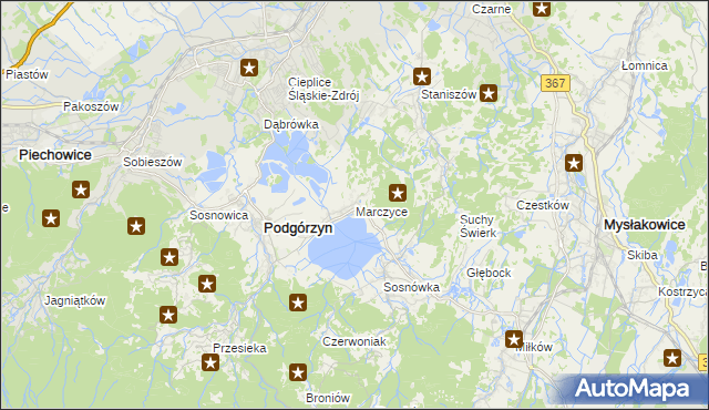 mapa Marczyce, Marczyce na mapie Targeo