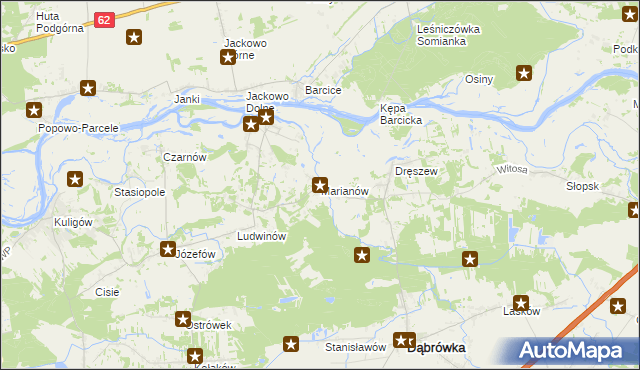 mapa Marianów gmina Dąbrówka, Marianów gmina Dąbrówka na mapie Targeo