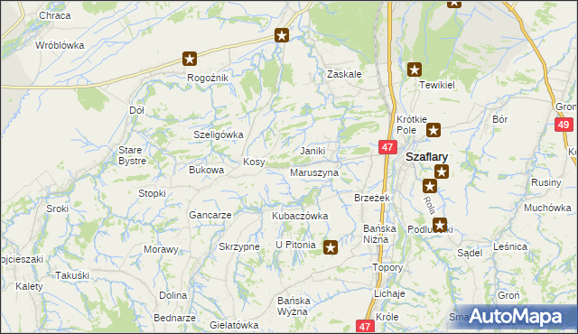 mapa Maruszyna, Maruszyna na mapie Targeo