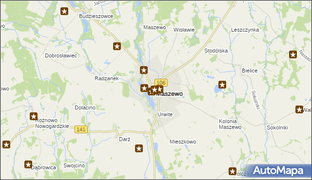 mapa Maszewo powiat goleniowski, Maszewo powiat goleniowski na mapie Targeo