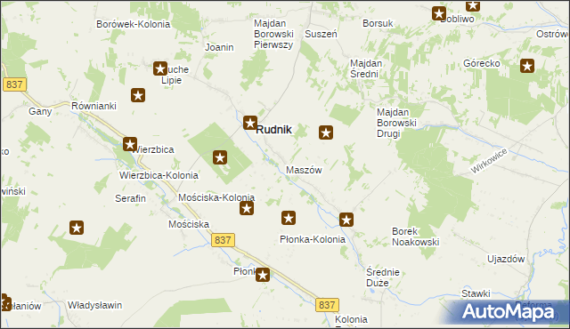 mapa Maszów, Maszów na mapie Targeo