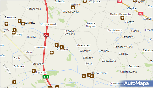 mapa Mateuszew, Mateuszew na mapie Targeo