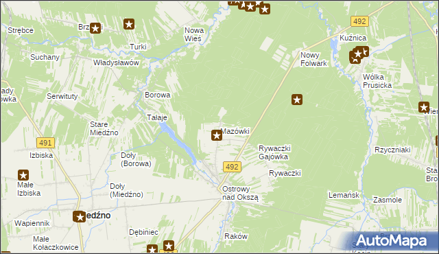 mapa Mazówki, Mazówki na mapie Targeo