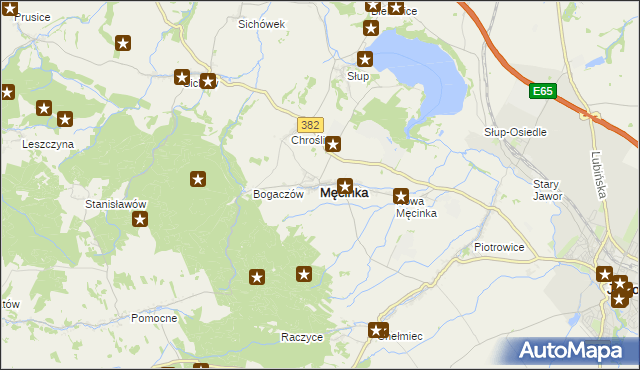 mapa Męcinka, Męcinka na mapie Targeo