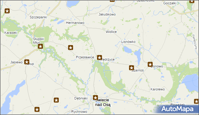 mapa Mędrzyce, Mędrzyce na mapie Targeo