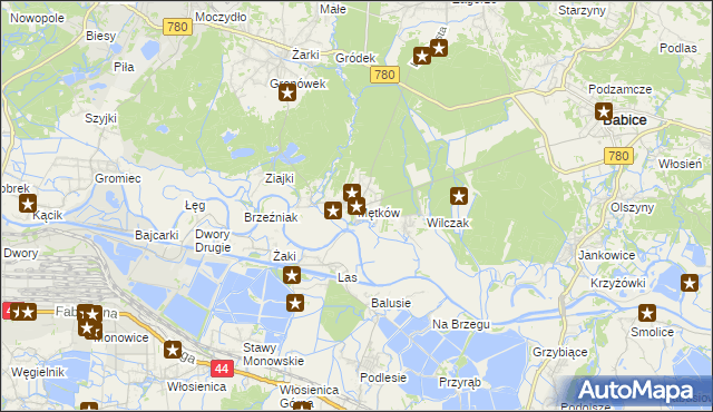 mapa Mętków, Mętków na mapie Targeo