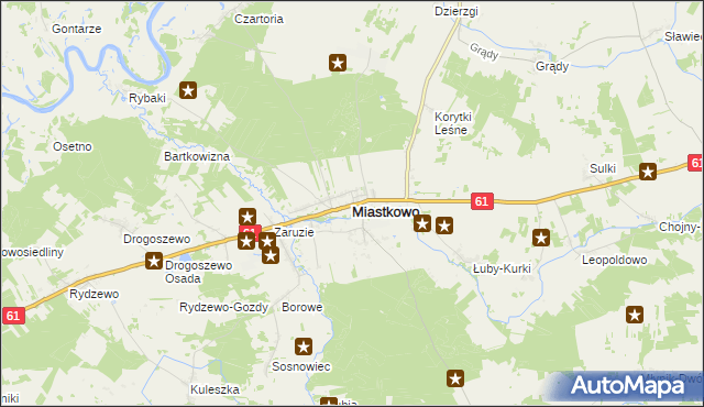 mapa Miastkowo, Miastkowo na mapie Targeo