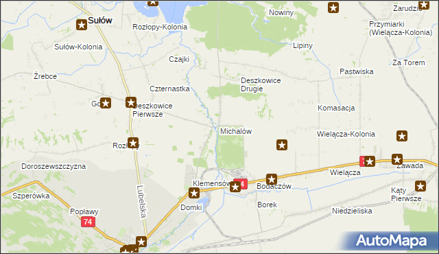 mapa Michalów gmina Sułów, Michalów gmina Sułów na mapie Targeo