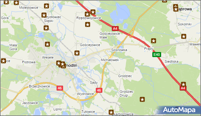 mapa Michałówek gmina Niemodlin, Michałówek gmina Niemodlin na mapie Targeo