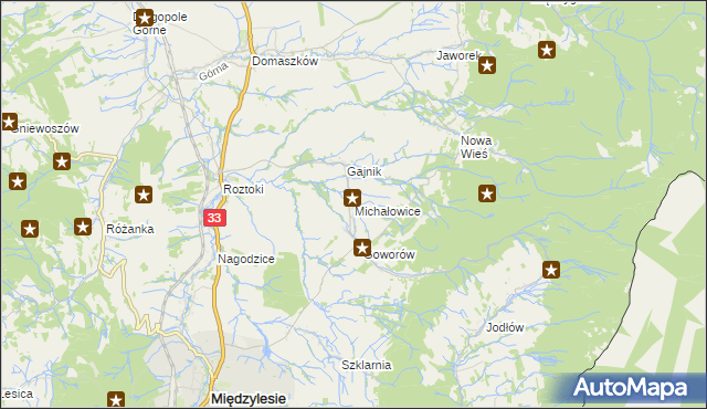 mapa Michałowice gmina Międzylesie, Michałowice gmina Międzylesie na mapie Targeo