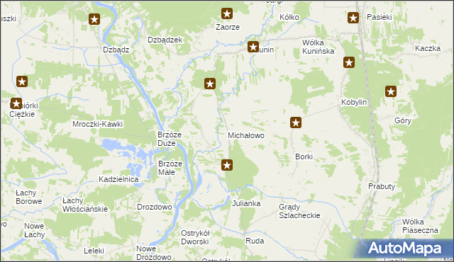 mapa Michałowo gmina Goworowo, Michałowo gmina Goworowo na mapie Targeo