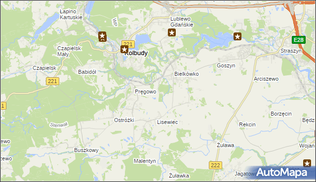 mapa Miechucińskie Chrósty, Miechucińskie Chrósty na mapie Targeo