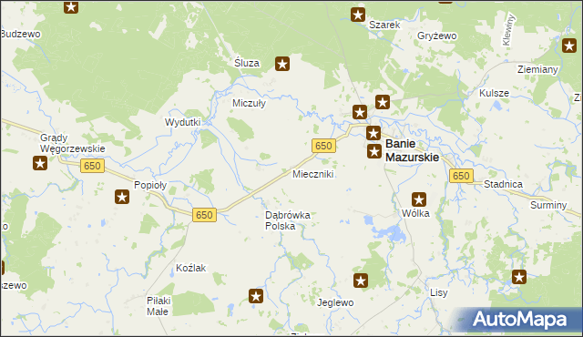 mapa Mieczniki, Mieczniki na mapie Targeo