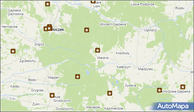 mapa Miednik gmina Stoczek, Miednik gmina Stoczek na mapie Targeo