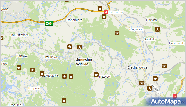 mapa Miedzianka gmina Janowice Wielkie, Miedzianka gmina Janowice Wielkie na mapie Targeo