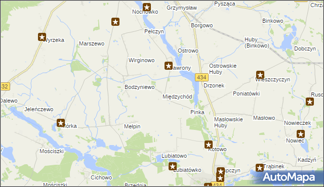 mapa Międzychód gmina Dolsk, Międzychód gmina Dolsk na mapie Targeo