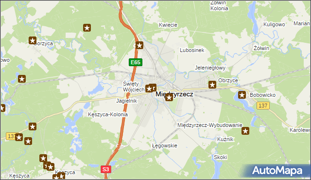 mapa Międzyrzecz, Międzyrzecz na mapie Targeo