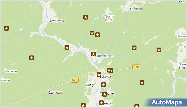 mapa Międzyrzecze gmina Supraśl, Międzyrzecze gmina Supraśl na mapie Targeo