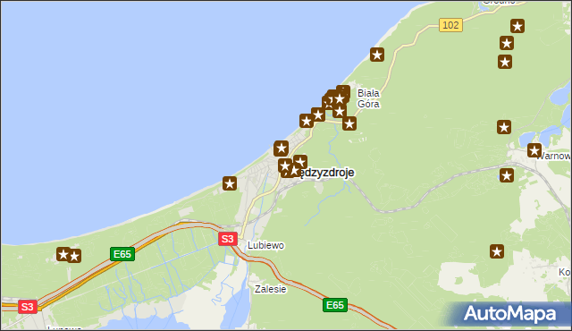 mapa Międzyzdroje, Międzyzdroje na mapie Targeo