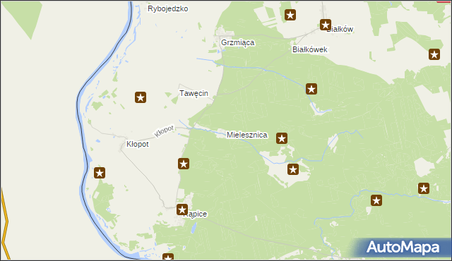 mapa Mielesznica, Mielesznica na mapie Targeo