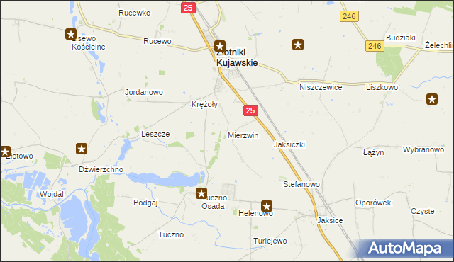 mapa Mierzwin gmina Złotniki Kujawskie, Mierzwin gmina Złotniki Kujawskie na mapie Targeo