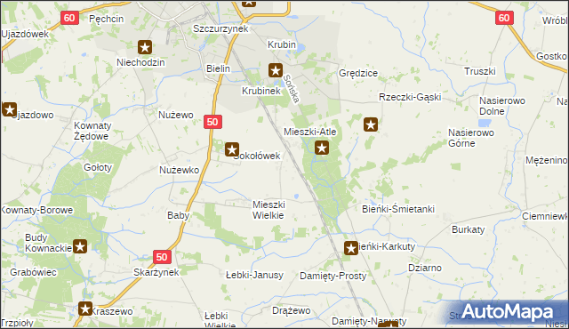 mapa Mieszki-Różki, Mieszki-Różki na mapie Targeo