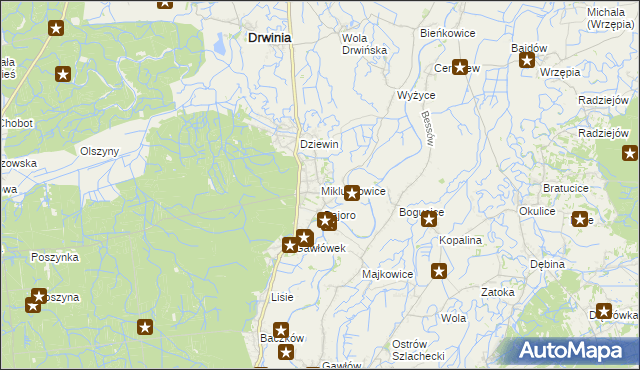 mapa Mikluszowice, Mikluszowice na mapie Targeo