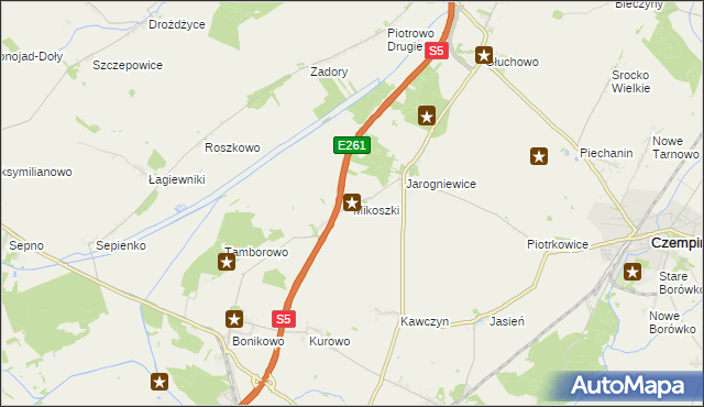 mapa Mikoszki, Mikoszki na mapie Targeo